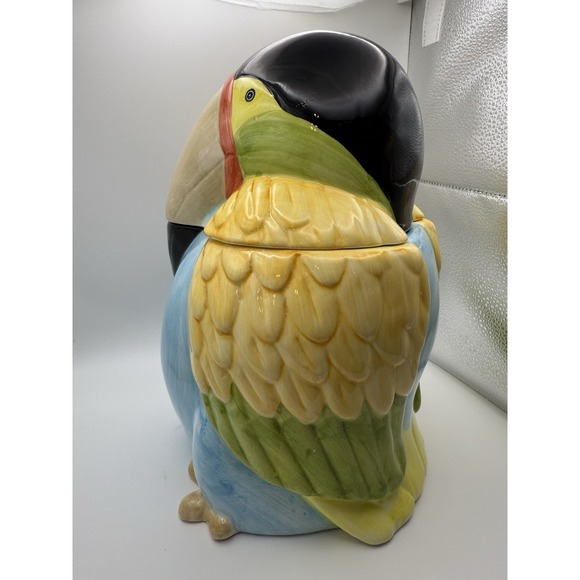 Vintage Toucan Exotic Colorful  Bird Cookie Jar - Picture 7 of 16